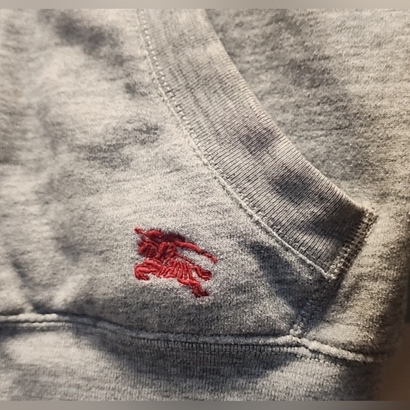 Burberry London sz smallhoodie cardigan gray nova check zip hooded sweatshirt - Picture 4 of 6